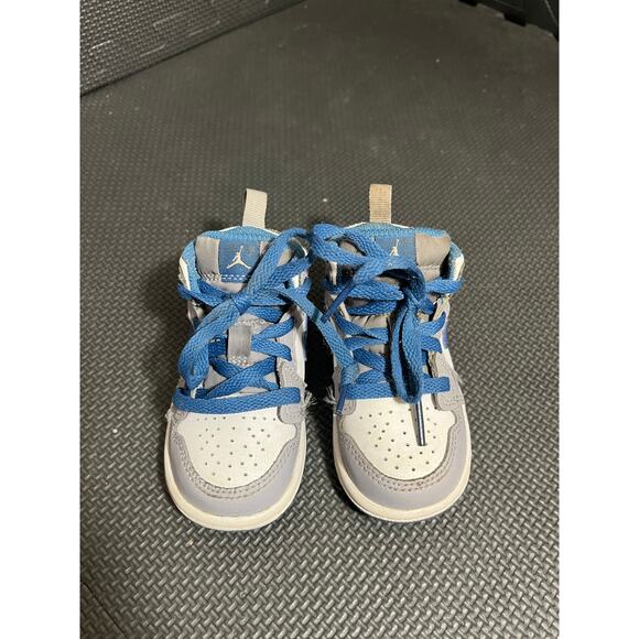 Toddler Nike Air Jordan 1 Mid Shoes ‘Cement/True Blue’ DQ8425 014 - Size 5C - Picture 2 of 6